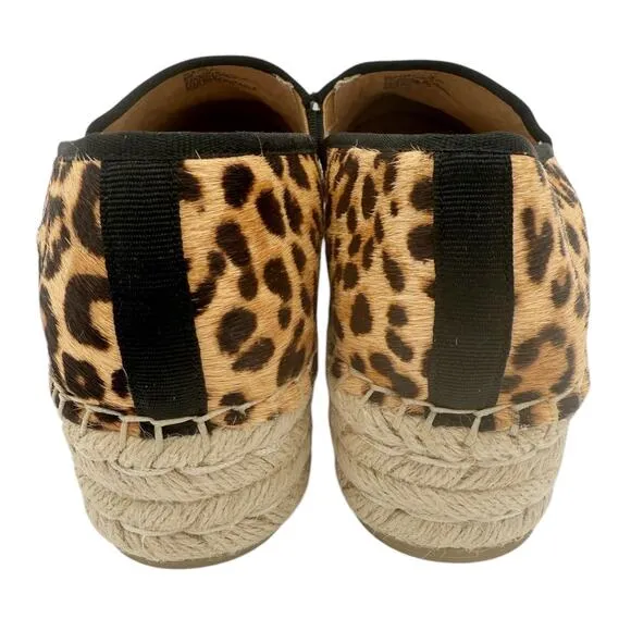 Steve Madden Alexia Leopard Platform Slip On Flat Animal Print Espadrilles US 9