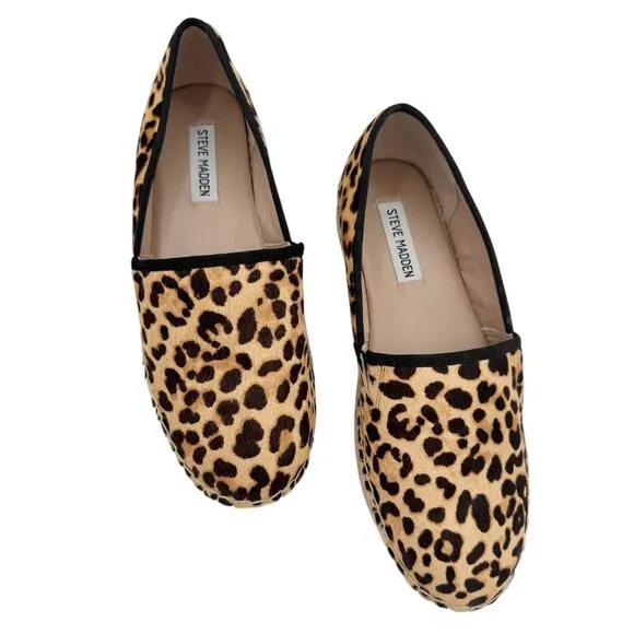 Steve Madden Alexia Leopard Platform Slip On Flat Animal Print Espadrilles US 9