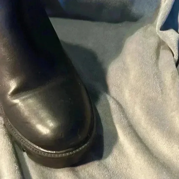 Steve Madden Black Chunky Ankle Zip Motorcycle Boots, Size 9
