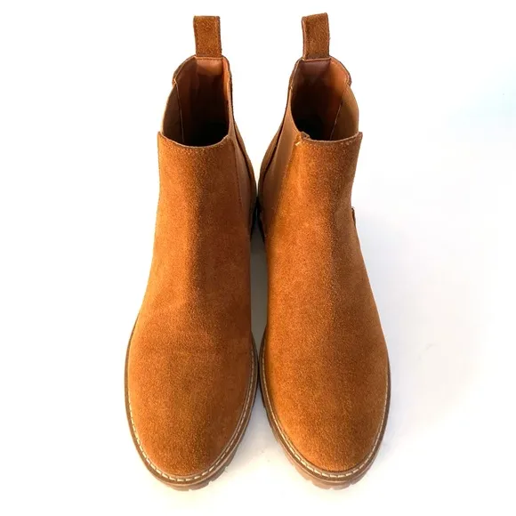 Steve Madden Chelsea Boots Womens 8.5 Brown Suede Chunky Round Toe