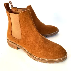Steve Madden Chelsea Boots Womens 8.5 Brown Suede Chunky Round Toe