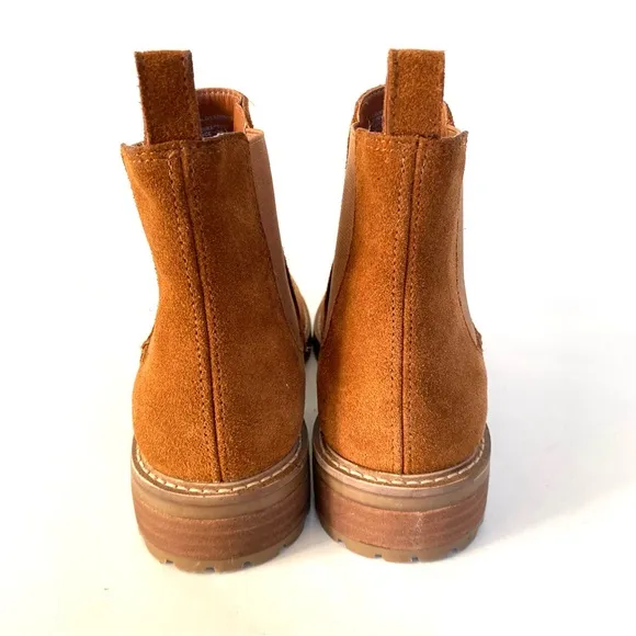 Steve Madden Chelsea Boots Womens 8.5 Brown Suede Chunky Round Toe