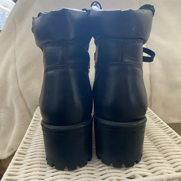 Steve Madden Galway Black Leather Women's Boots