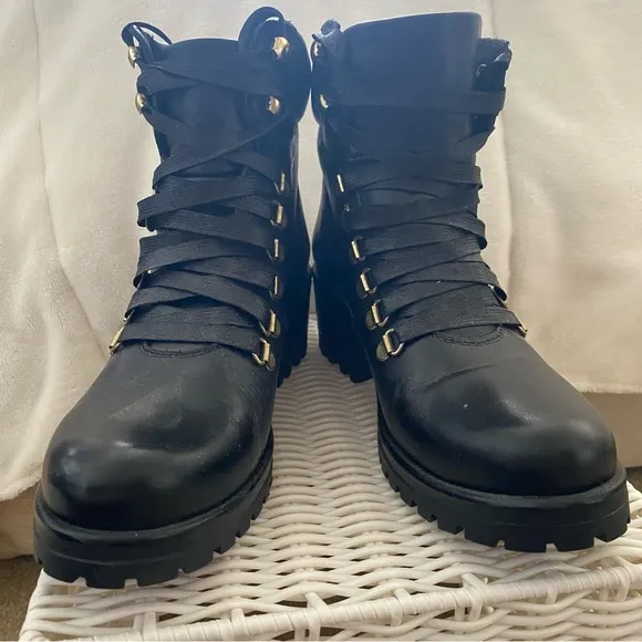 Steve Madden Galway Black Leather Women's Boots