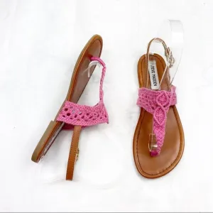 [Steve Madden] Girls Pink Knit Sandals