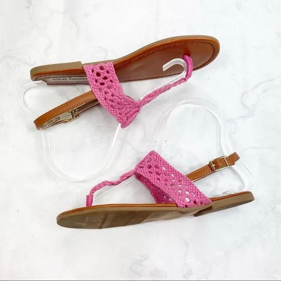 [Steve Madden] Girls Pink Knit Sandals