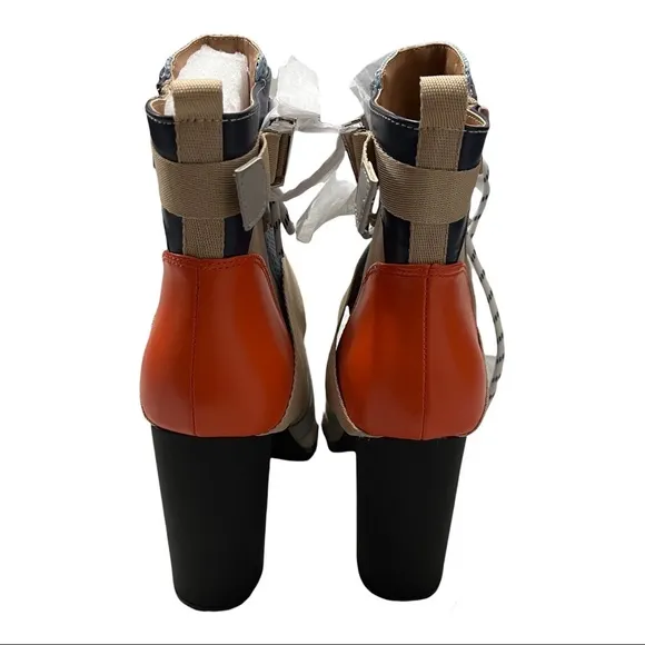 Steve Madden Illusion Mesh Block Heel Ankle Boots Size 11
