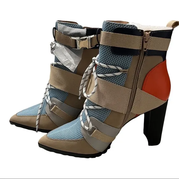 Steve Madden Illusion Mesh Block Heel Ankle Boots Size 11