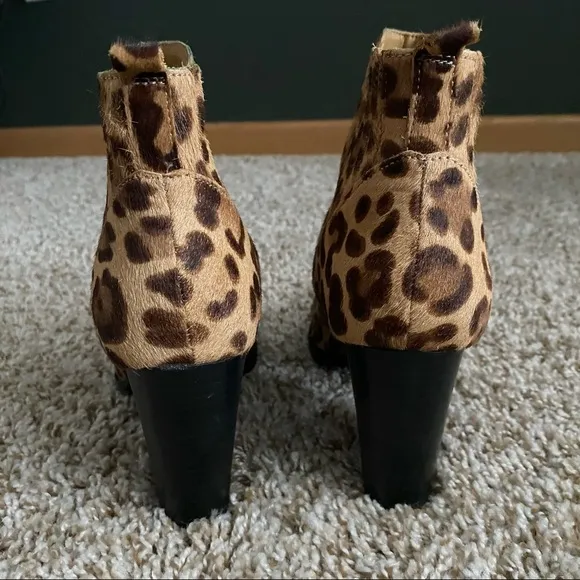 Steve Madden Justina Bootie Leopard Calf Hair Size 8