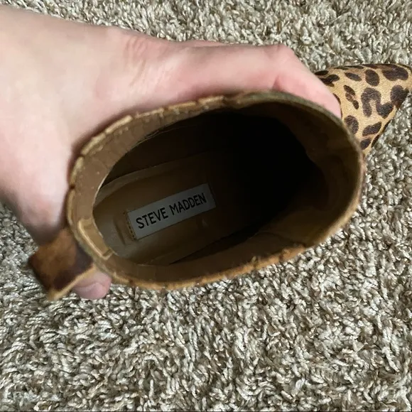 Steve Madden Justina Bootie Leopard Calf Hair Size 8