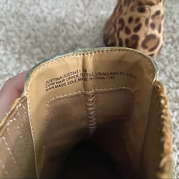 Steve Madden Justina Bootie Leopard Calf Hair Size 8