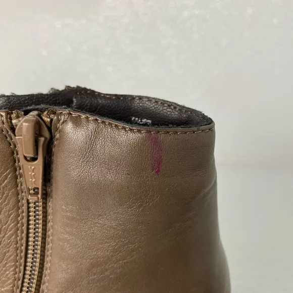 STEVE MADDEN Koraa Leather Zipper Heel Lug Boots