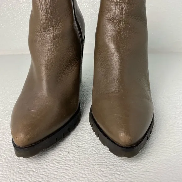 STEVE MADDEN Koraa Leather Zipper Heel Lug Boots