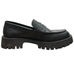 Steve Madden Lolo Lug Sole Penny Loafers – Black Slip-On,Dark Academia, Size 8.5