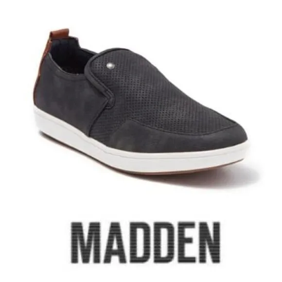 Steve Madden Mens Black Nubuck Suede Felixx Slip On Loafers Shoes Sz 10.5 NIB