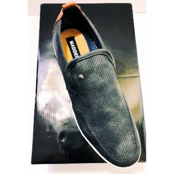 Steve Madden Mens Black Nubuck Suede Felixx Slip On Loafers Shoes Sz 10.5 NIB