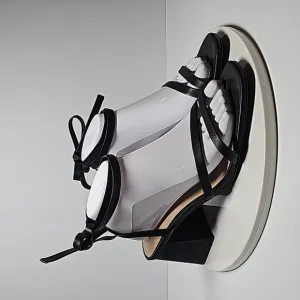 Steve‎ Madden Mylah Sandals Block Heels Ankle Strap Slingback Leather Black 9.5