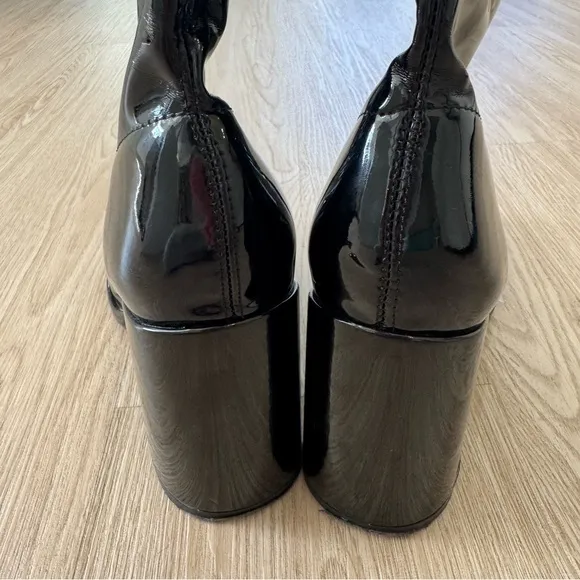 Steve Madden Patent Leather Knee-High chunky heel Boots