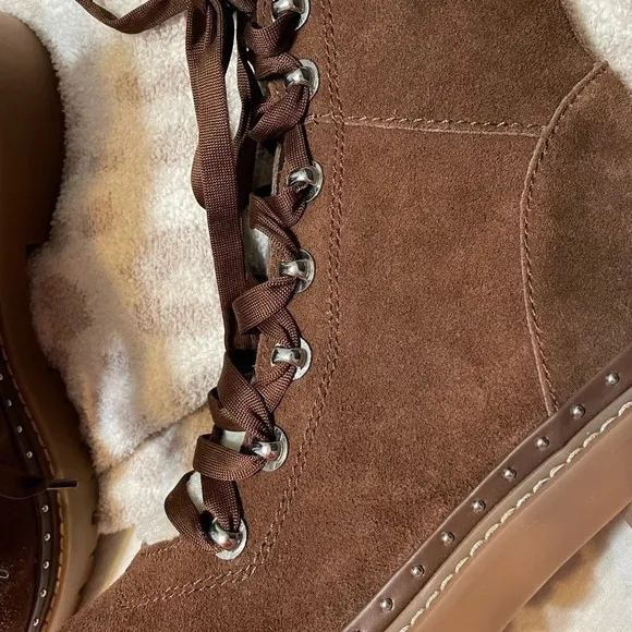 Steve Madden Rainer Lace Front Chunky Boots Suede NEW​​