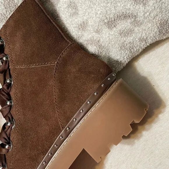 Steve Madden Rainer Lace Front Chunky Boots Suede NEW​​