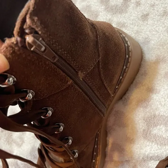 Steve Madden Rainer Lace Front Chunky Boots Suede NEW​​