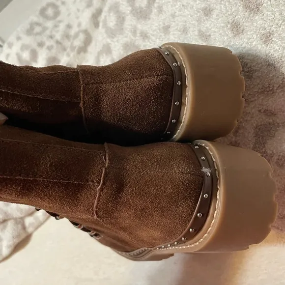 Steve Madden Rainer Lace Front Chunky Boots Suede NEW​​