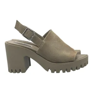 Steve Madden Sunnyside Lug Sole Suede Y2k Sandals Womens Size 8.5 M Block Heel