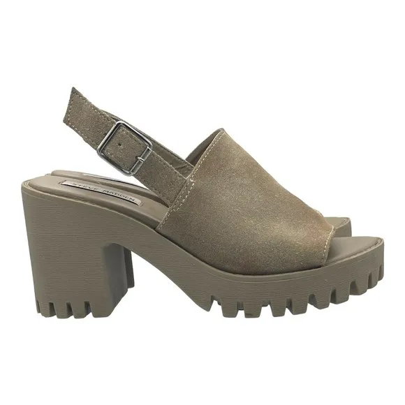 Steve Madden Sunnyside Lug Sole Suede Y2k Sandals Womens Size 8.5 M Block Heel