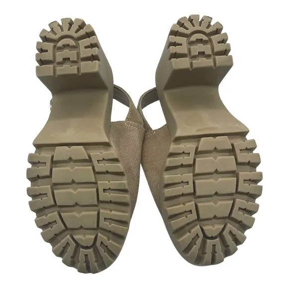 Steve Madden Sunnyside Lug Sole Suede Y2k Sandals Womens Size 8.5 M Block Heel
