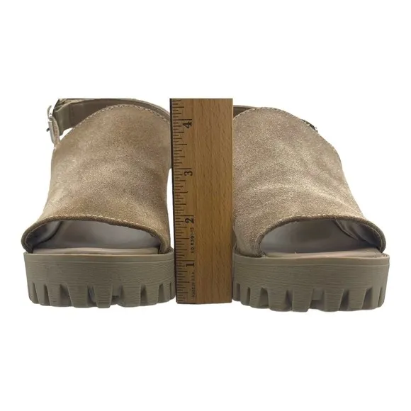 Steve Madden Sunnyside Lug Sole Suede Y2k Sandals Womens Size 8.5 M Block Heel