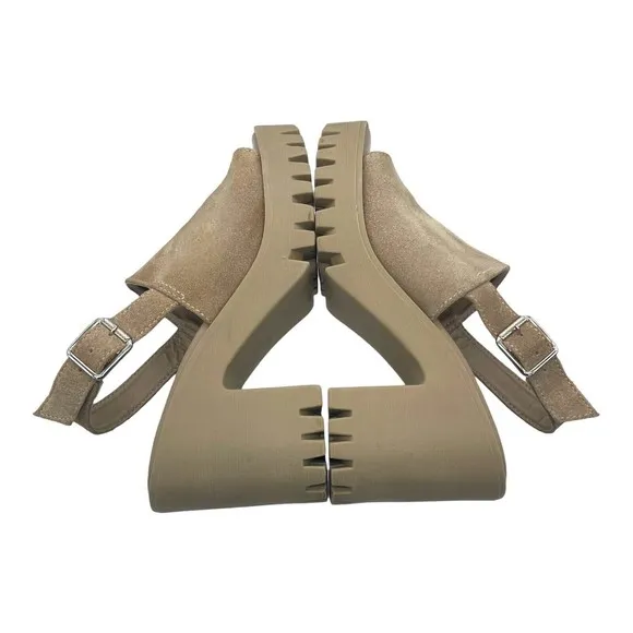 Steve Madden Sunnyside Lug Sole Suede Y2k Sandals Womens Size 8.5 M Block Heel