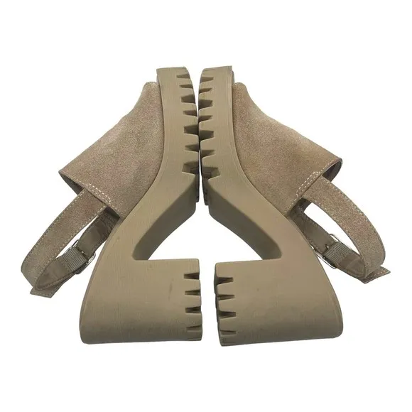 Steve Madden Sunnyside Lug Sole Suede Y2k Sandals Womens Size 8.5 M Block Heel