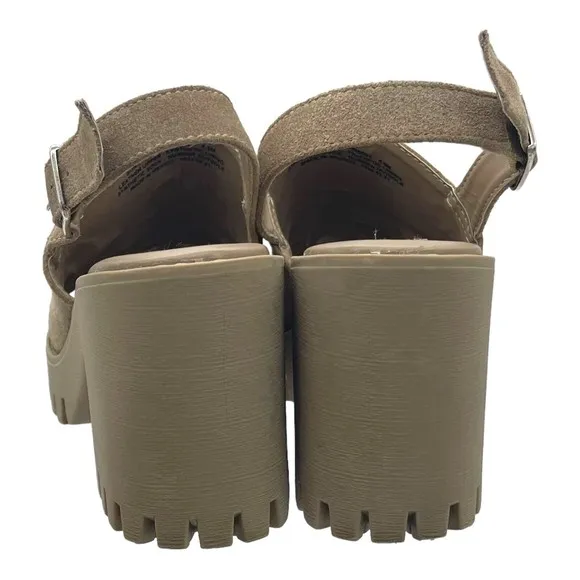 Steve Madden Sunnyside Lug Sole Suede Y2k Sandals Womens Size 8.5 M Block Heel