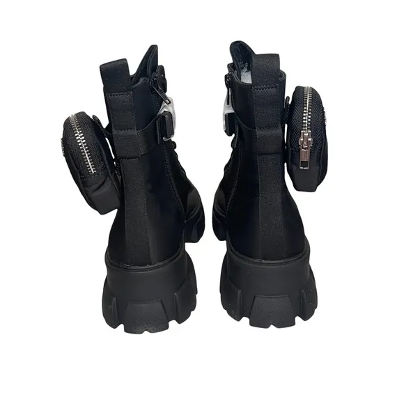 Steve Madden Thora-P Black Combat Boots