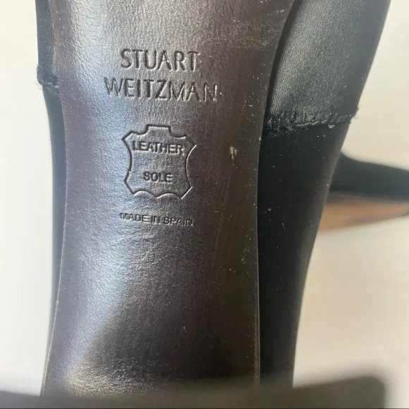 Stuart Weitzman Black Satin Cling Sock Boots Size 5