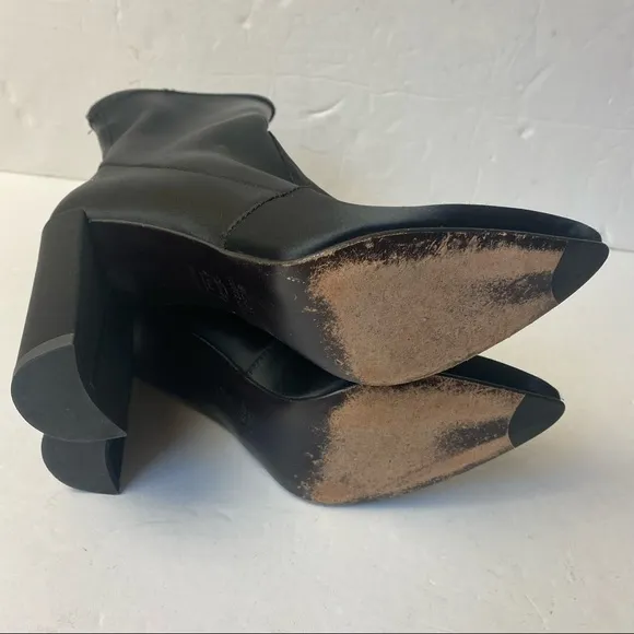 Stuart Weitzman Black Satin Cling Sock Boots Size 5