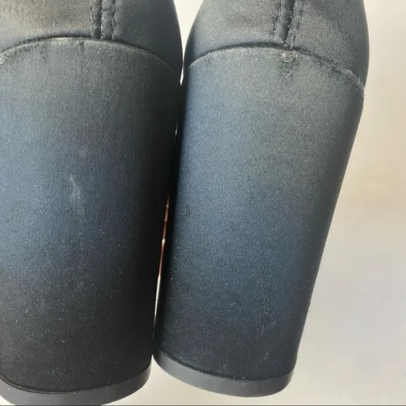 Stuart Weitzman Black Satin Cling Sock Boots Size 5