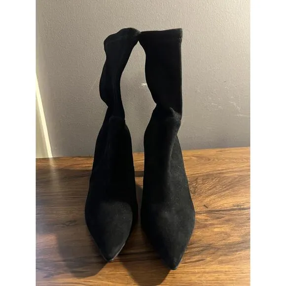 Stuart Weitzman Brandie 75 Booties Pull On Black Suede 3'' Heel US sz 6 $695