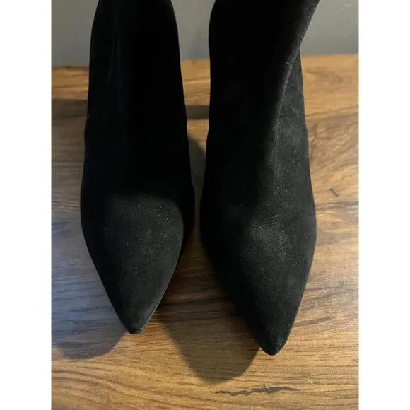 Stuart Weitzman Brandie 75 Booties Pull On Black Suede 3'' Heel US sz 6 $695