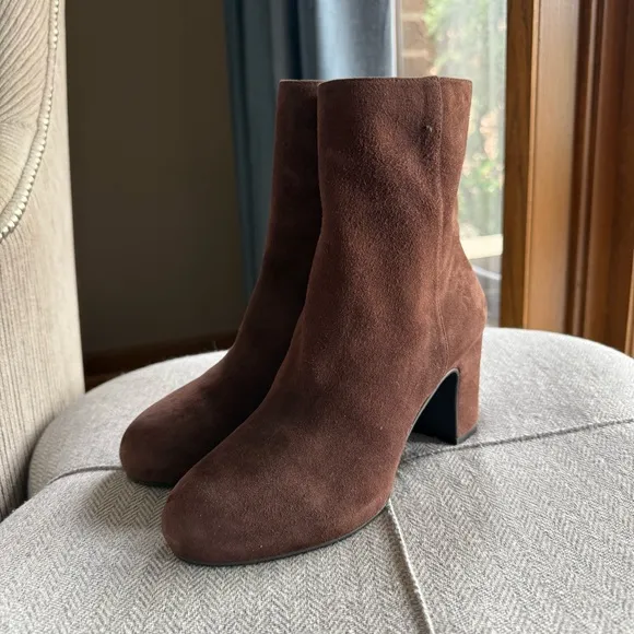 Stuart Weitzman Brown Heeled Boots Suede