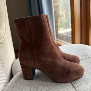 Stuart Weitzman Brown Heeled Boots Suede