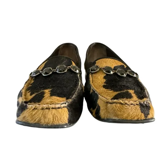 Stuart Weitzman Calf Hair Leather Womens Driving Loafers Size 8.5M