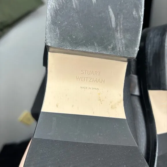 Stuart Weitzman Casey Pebbled Leather Riding Boots