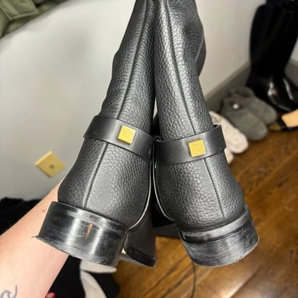 Stuart Weitzman Casey Pebbled Leather Riding Boots