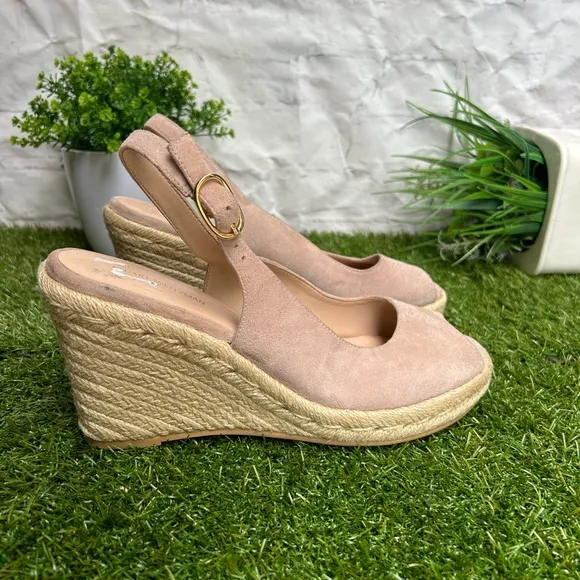 STUART WEITZMAN Jean Espadrille Platform WedgeSandal Women size 8.5