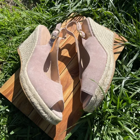 STUART WEITZMAN Jean Espadrille Platform WedgeSandal Women size 8.5