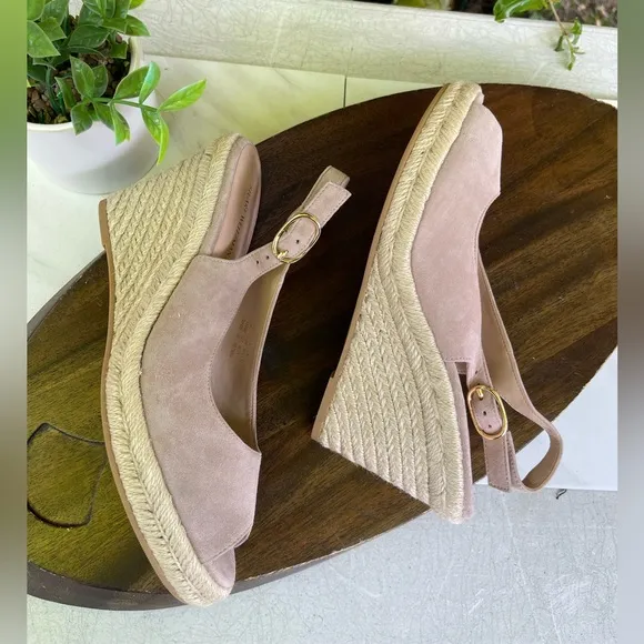 STUART WEITZMAN Jean Espadrille Platform WedgeSandal Women size 8.5