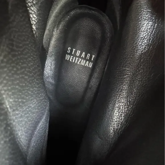 Stuart Weitzman Jitterbug Black Moto Ankle Boots