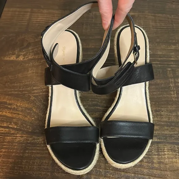 Stuart Weitzman Lexia Espadrille Wedge Sandals Sz 10