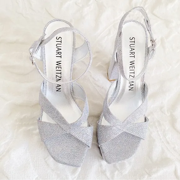 Stuart Weitzman Miami Embellished Platform Sandals Size 8.5